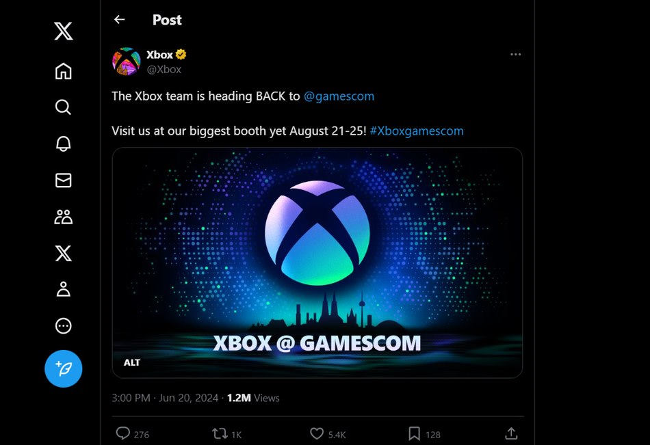 Xbox kondigt deelname aan gamescom 2024 aan