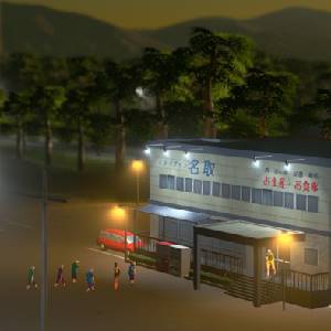 Cities Skylines Content Creator Pack Modern Japan - Benzinepomp 's Nachts