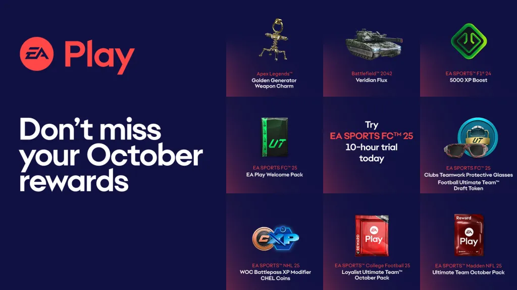 EA Play Oktober Beloningen