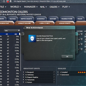 Franchise Hockey Manager 9 Nieuwe prestatie