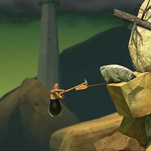 Getting Over It with Bennett Foddy-Klimmen en vliegen