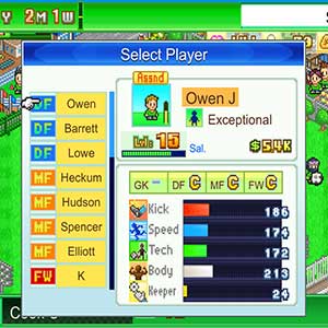 Pocket League Story Selecteer Speler